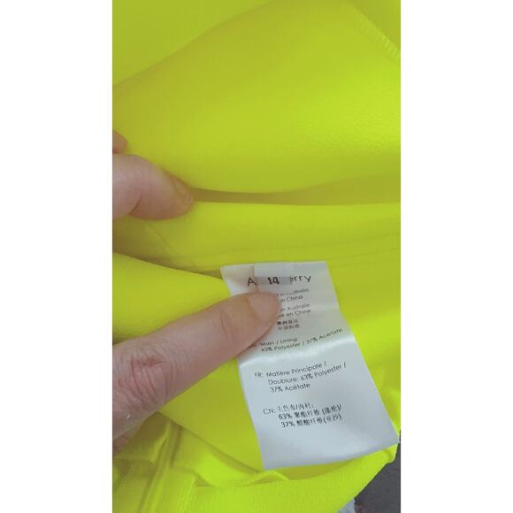 ALEX PERRY Colton Turtleneck Mini Dress Neon Yellow UK14/US10 - Picture 7 of 8